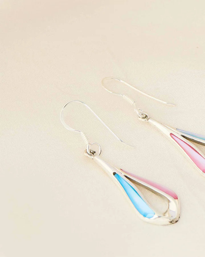 Multi color Rhodium earrings in 92.5 Silver