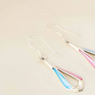 Multi color Rhodium earrings in 92.5 Silver