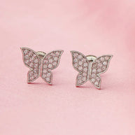 Refined Geometry Rhodium Studs in 92.5 Silver