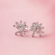 Timeless Floral Rhodium Studs in 92.5 Silver