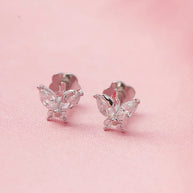 Butterfly Gleam Rhodium Studs in 92.5 Silver