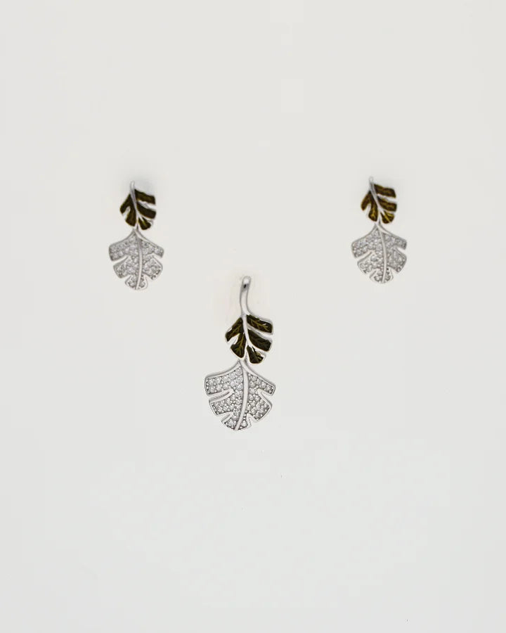 Charm Duo Luxe Shine Pendant Set  in 92.5 Silver