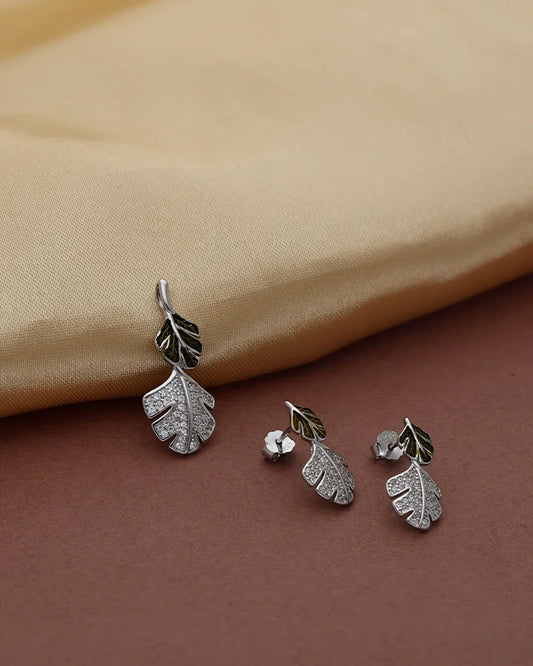 Charm Duo Luxe Shine Pendant Set  in 92.5 Silver