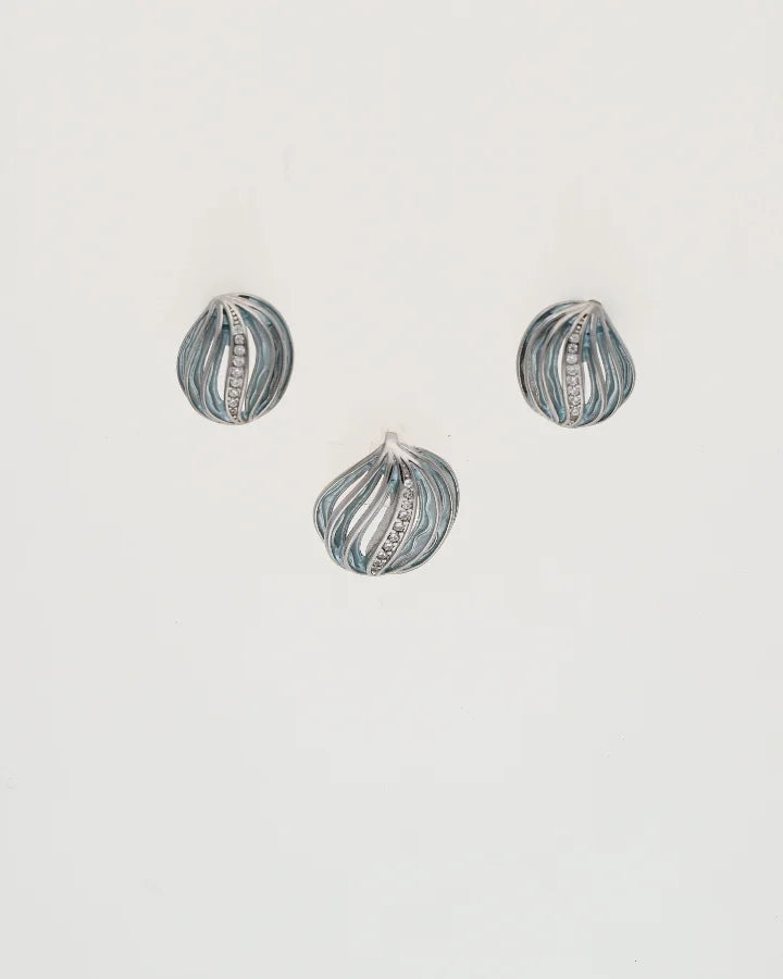 Charm Duo Stellar Enamel Pendant Set  in 92.5 Silver