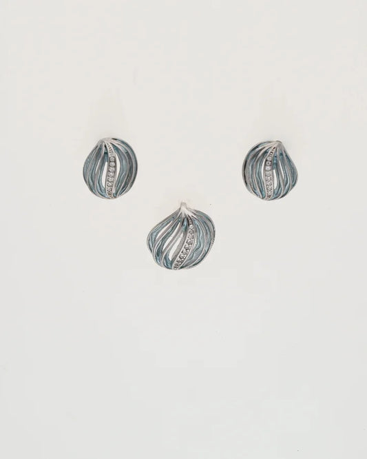 Charm Duo Stellar Enamel Pendant Set  in 92.5 Silver