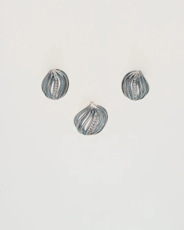 Charm Duo Stellar Enamel Pendant Set  in 92.5 Silver