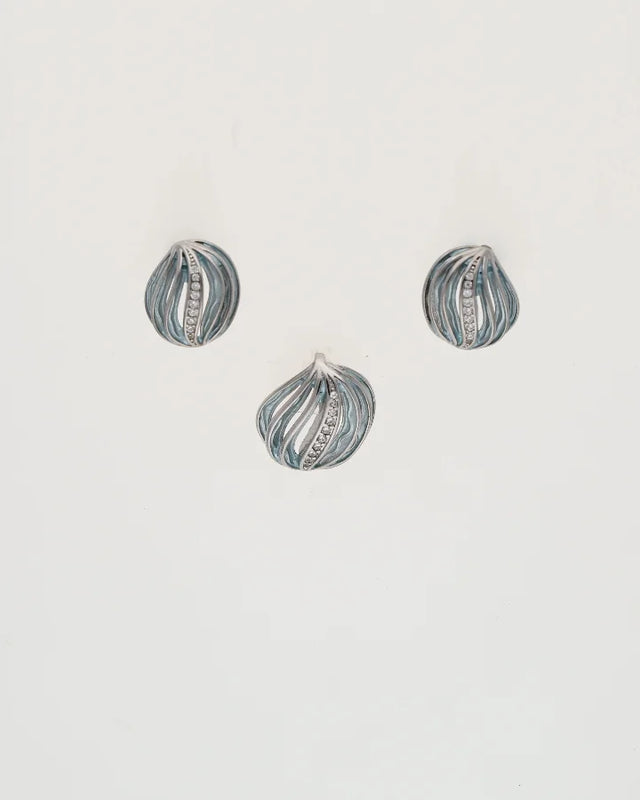 Charm Duo Stellar Enamel Pendant Set  in 92.5 Silver