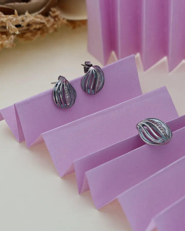 Charm Duo Stellar Enamel Pendant Set  in 92.5 Silver