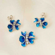 Charm Duo Radiant Bloom Pendant Set  in 92.5 Silver