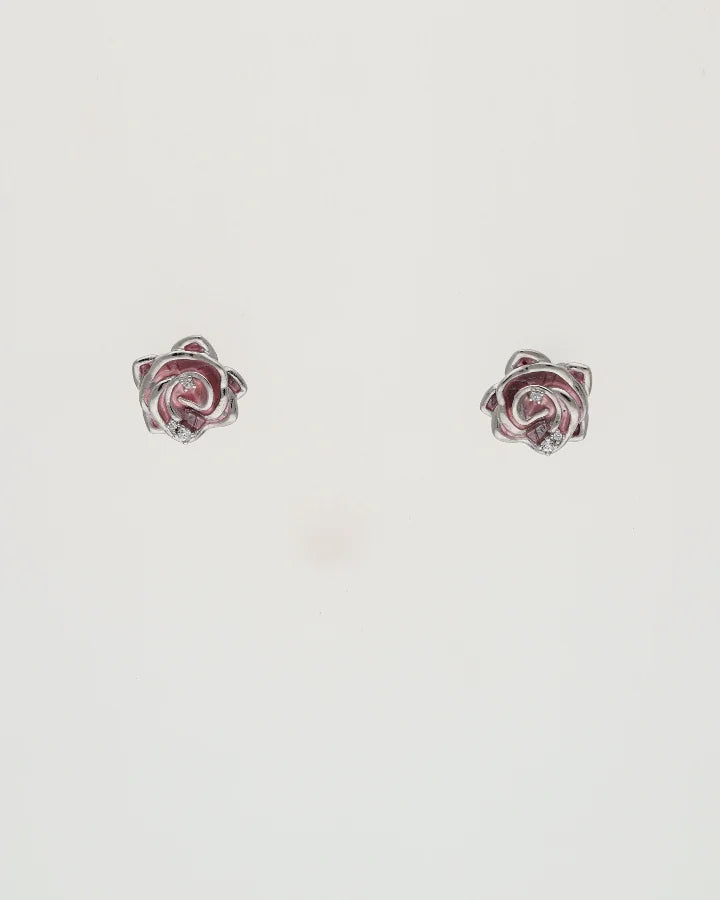 Rose Bloom Pendant Set in 92.5 Silver