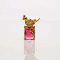 Ruby Parrot Dollar Pendant in 92.5 Silver