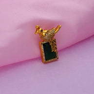 Green Parrot Dollar Pendant in 92.5 Silver