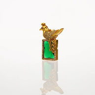 Green Parrot Dollar Pendant in 92.5 Silver