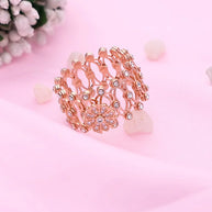 Lustre Spin Rose Gold Kada Ring in 92.5 Silver