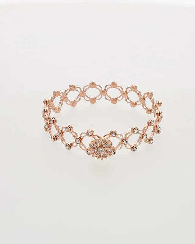 Lustre Spin Rose Gold Kada Ring in 92.5 Silver
