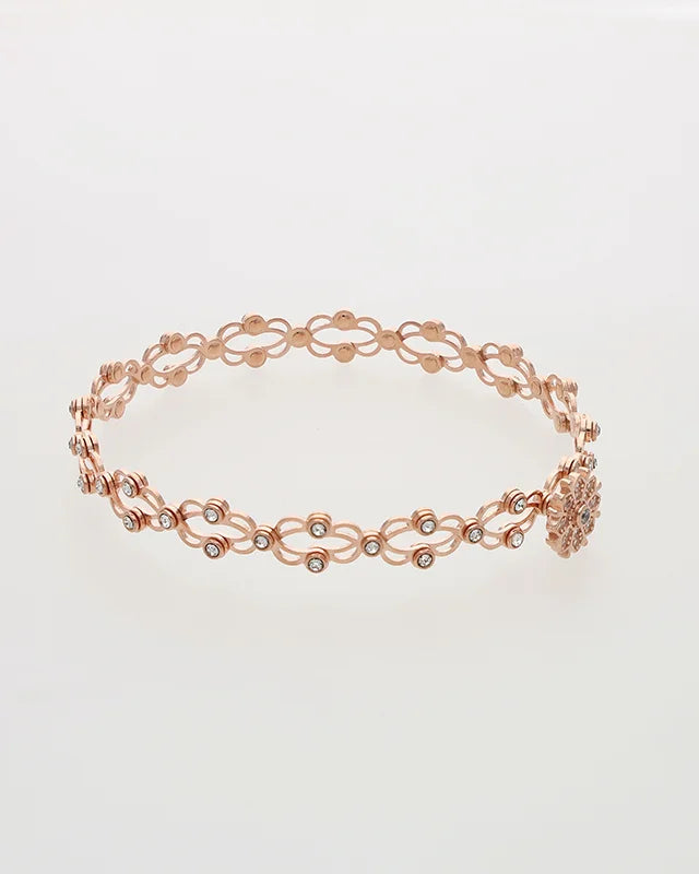 Lustre Spin Rose Gold Kada Ring in 92.5 Silver
