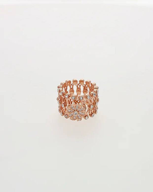 Lustre Spin Rose Gold Kada Ring in 92.5 Silver