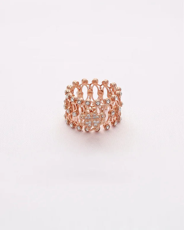 Twilight Spin Rose Gold Kada Ring in 92.5 Silver