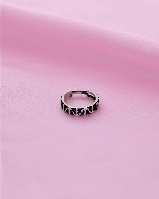 Anchor Adjustable Silver Ring in 92.5 Silver