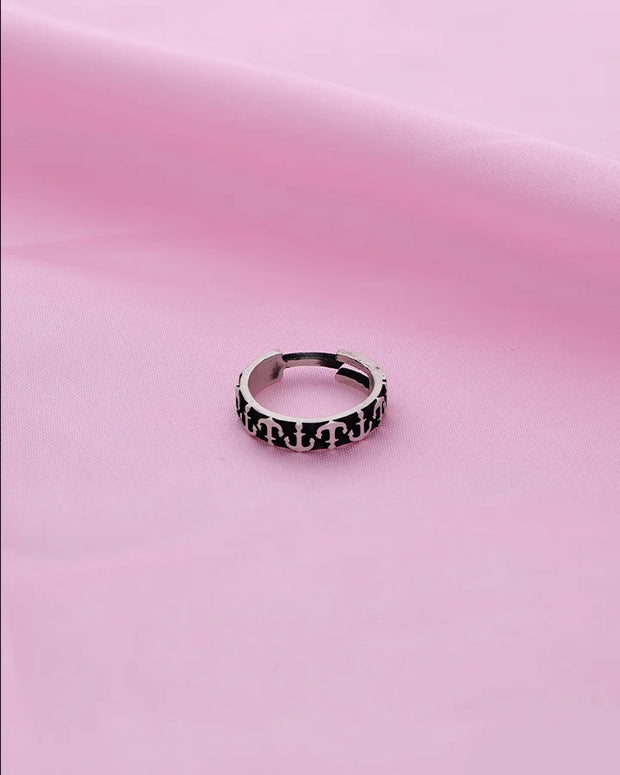 Anchor Adjustable Silver Ring in 92.5 Silver