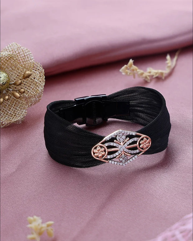 Midnight Rose Cuff in 92.5 Silver