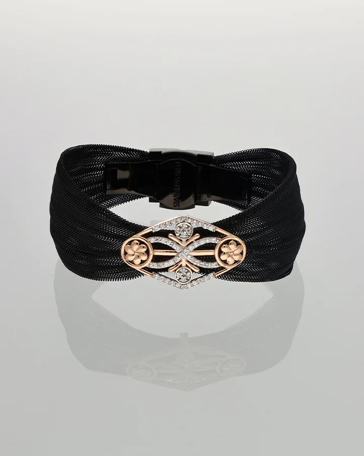 Midnight Rose Cuff in 92.5 Silver