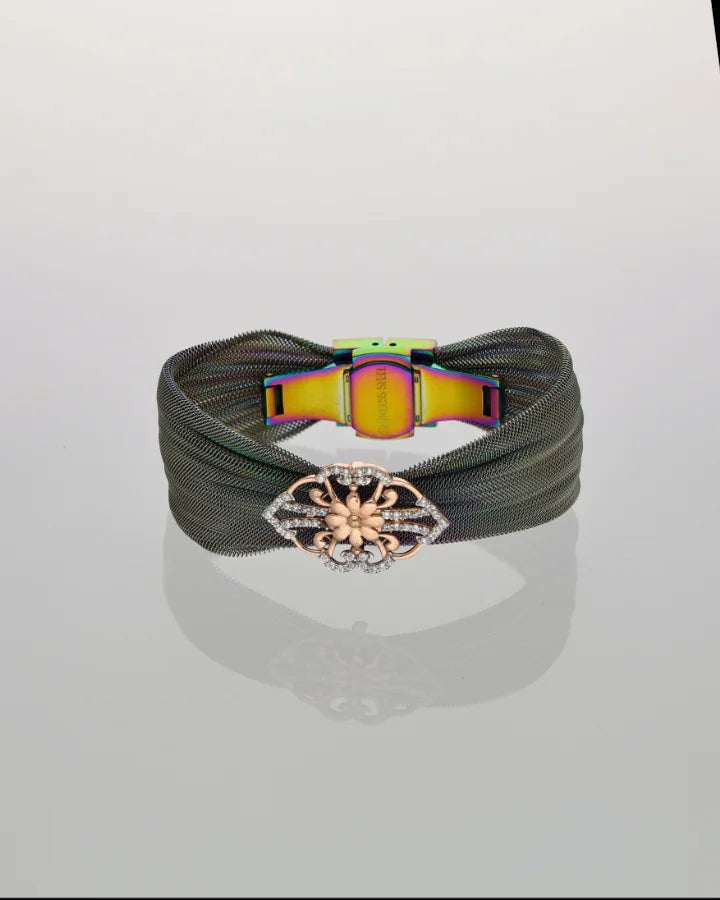 Shimmer Rose Cuff in 92.5 Silver