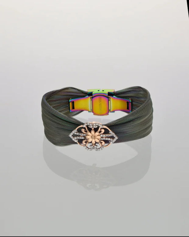 Shimmer Rose Cuff in 92.5 Silver