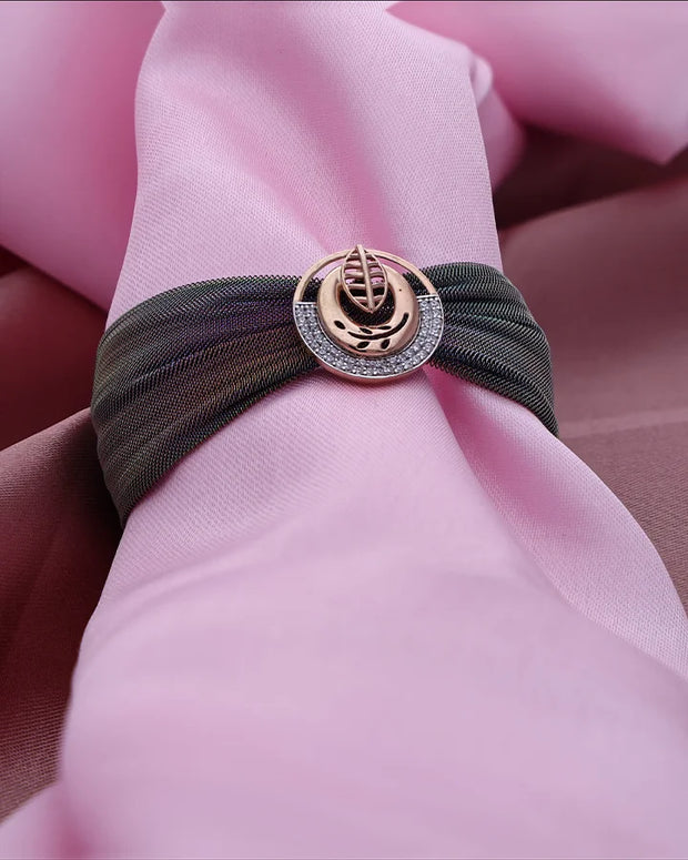 Aurora Shine Round Cuff in 92.5 Silver