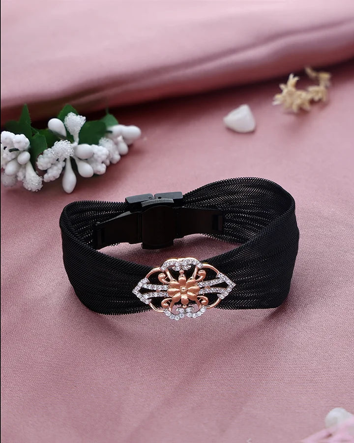 Noir Blush Elegance Cuff in 92.5 Silver