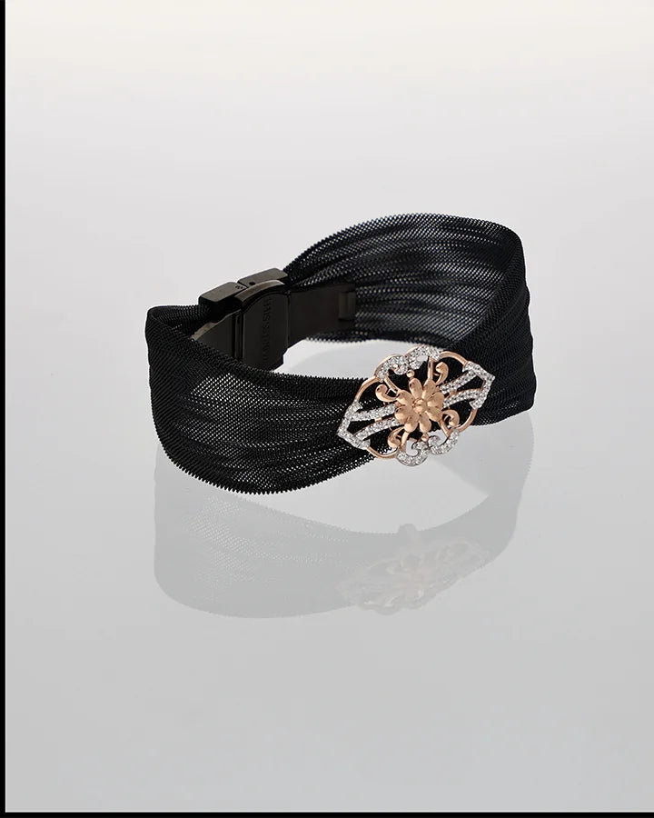 Noir Blush Elegance Cuff in 92.5 Silver