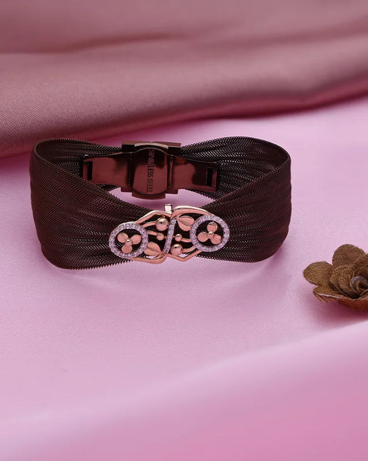 Amber Glow Elegance Cuff in 92.5 Silver