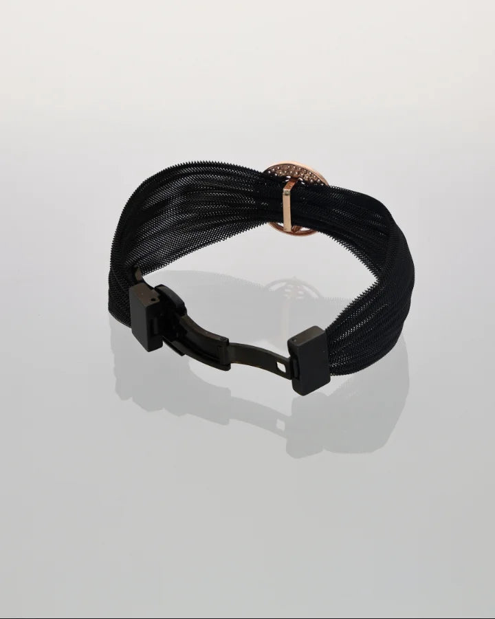 Midnight Radiance Round Cuff in 92.5 Silver