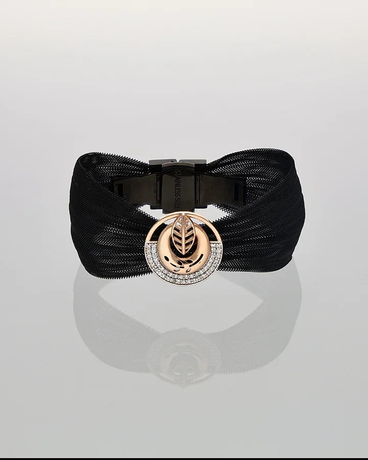 Midnight Radiance Round Cuff in 92.5 Silver