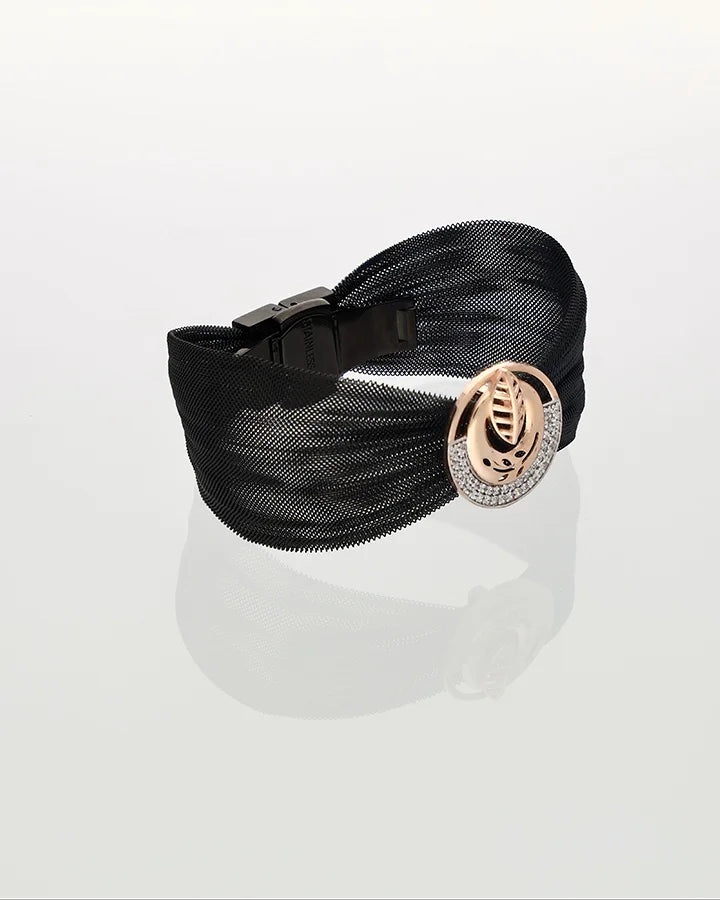 Midnight Radiance Round Cuff in 92.5 Silver