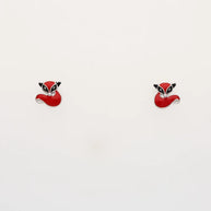 Rhodium Enamel Fox Pendant Set in 92.5 Silver