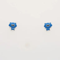 Rhodium Enamel Blue Cartoon Pendant Set in 92.5 Silver