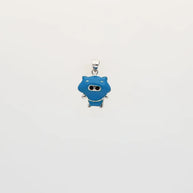 Rhodium Enamel Blue Cartoon Pendant Set in 92.5 Silver