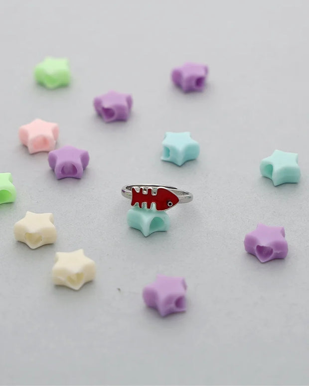 Red Fish Adjustable Ring in 92.5 Silver