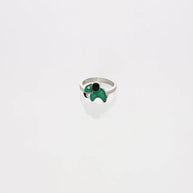 Green Elephant Ring in 92.5 Silver