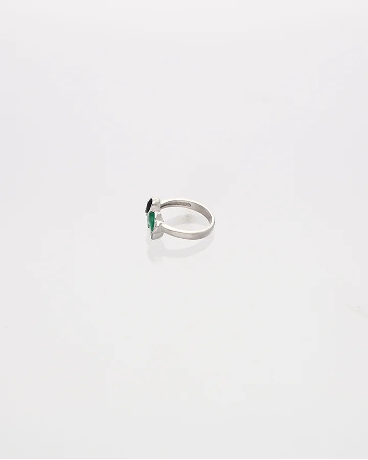 Green Elephant Ring in 92.5 Silver