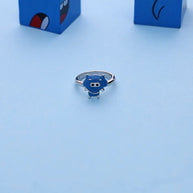 Blue Cartoon Ring in 92.5 Silver