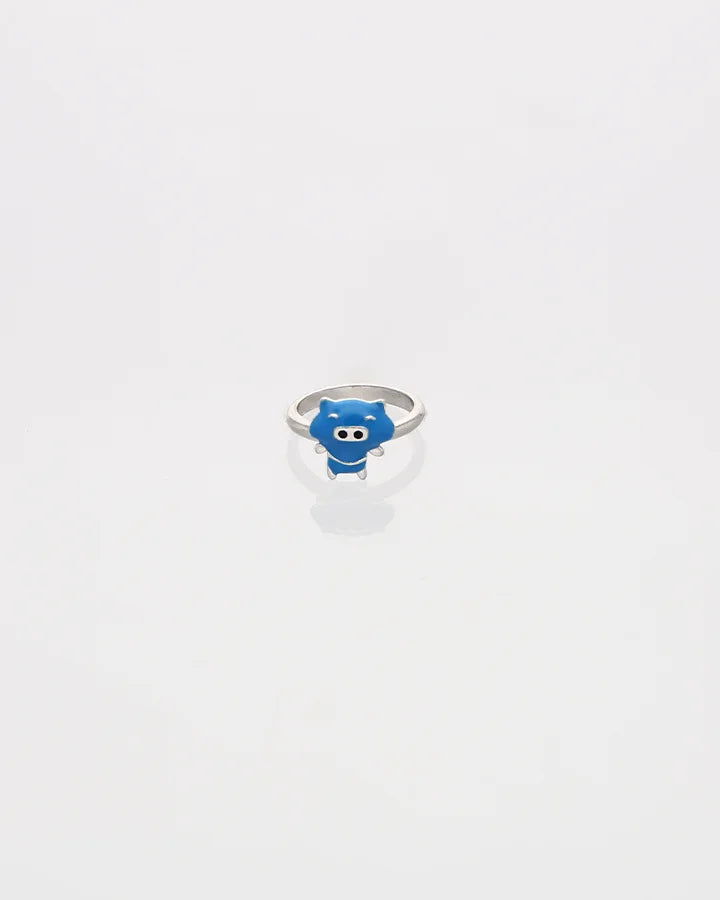 Blue Cartoon Ring in 92.5 Silver