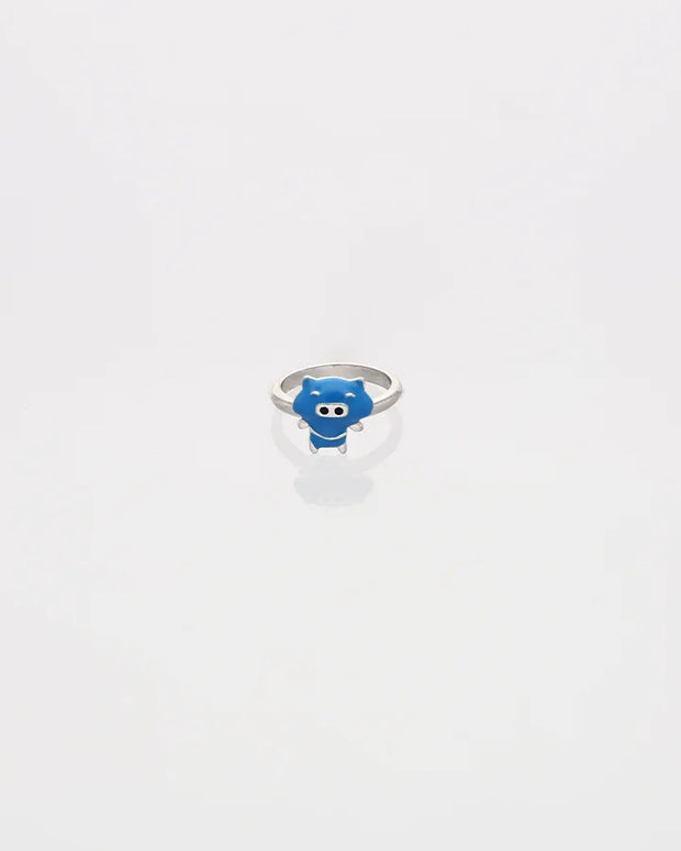 Blue Cartoon Ring in 92.5 Silver