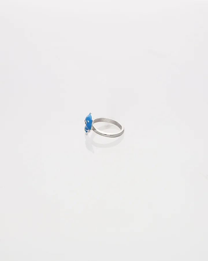 Blue Cartoon Ring in 92.5 Silver