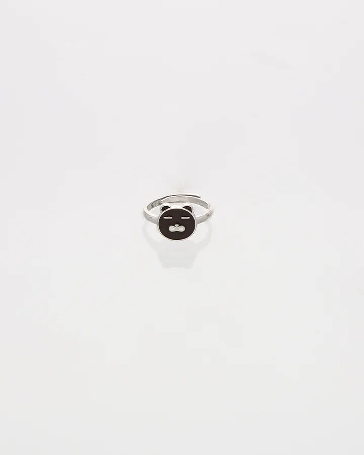 Brown Teddy Bear Adjustable Ring in 92.5 Silver