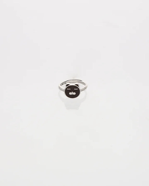 Brown Teddy Bear Adjustable Ring in 92.5 Silver