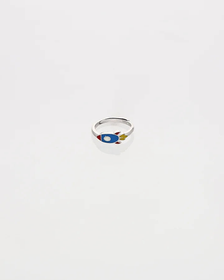 Blue Rocket Adjustable Ring in 92.5 Silver