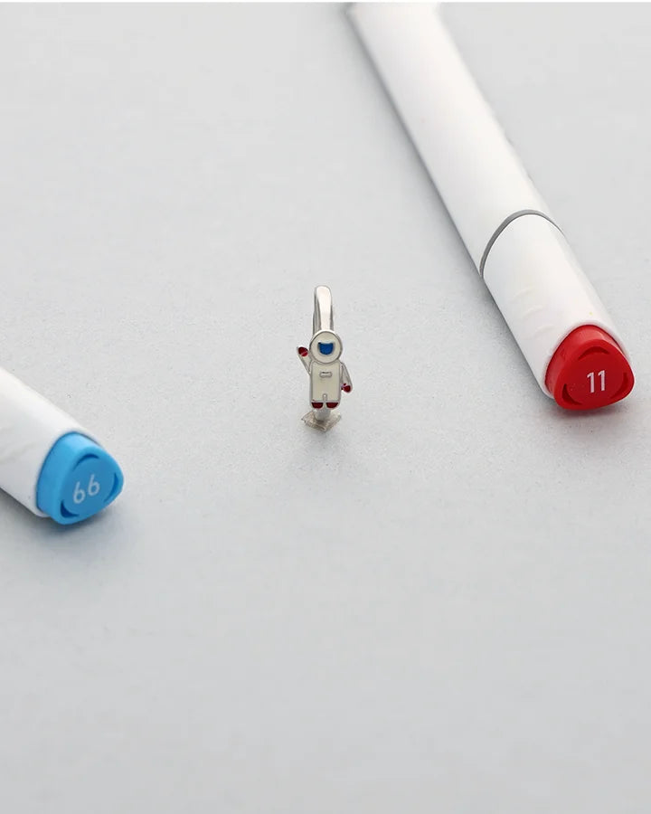 White Astronaut Adjustable Ring in 92.5 Silver