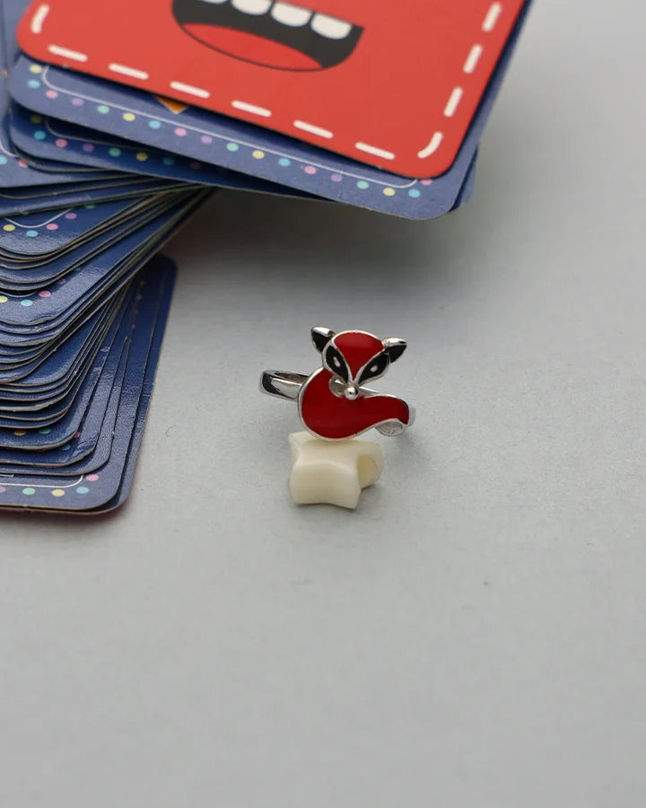 Red Fox Ring in 92.5 Silver